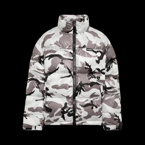 Vetements Logo Camo Puffer Jacket 'White Camo Print'