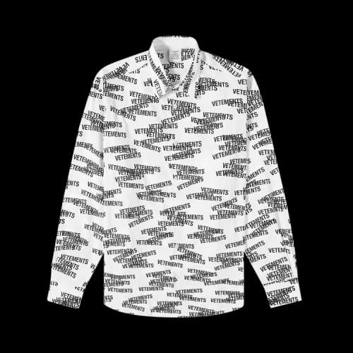 Vetements Stamped Logo Shirt 'White/Black'