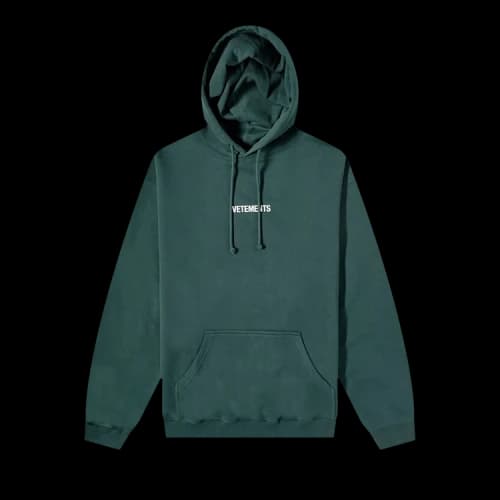 Vetements Logo Label Hoodie 'Police Green/White'