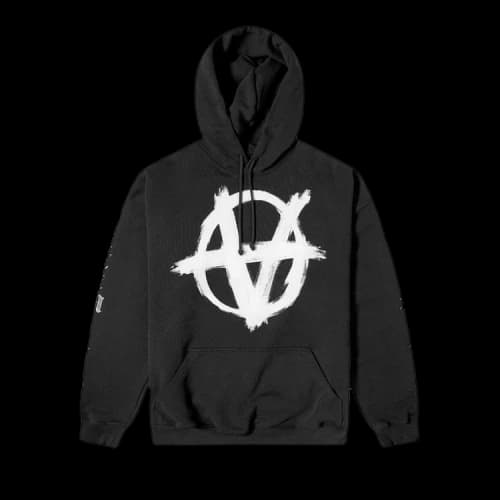 Vetements Reverse Anarchy Hoodie 'Black/White'