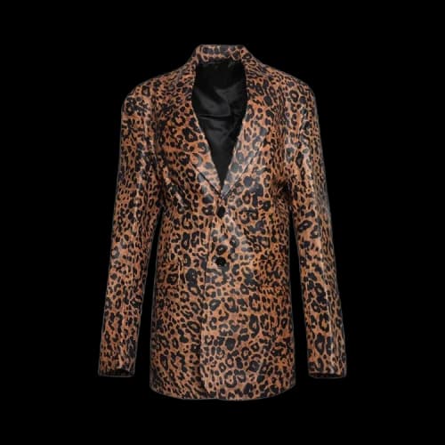 Vetements Leopard Boxy Leather Jacket 'Leopard'