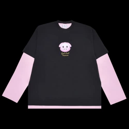 Vetements Lucky Pig Layered Long-Sleeve 'Black'
