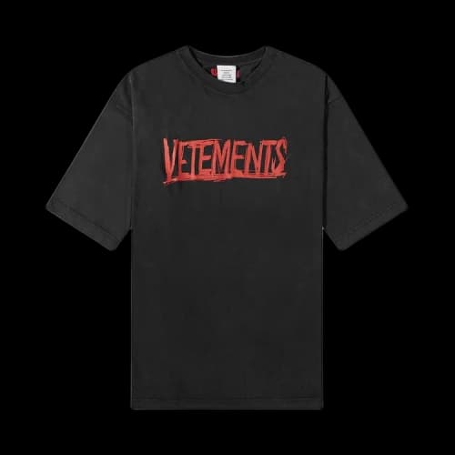 Vetements World Tour Logo T-Shirt 'Washed Black'