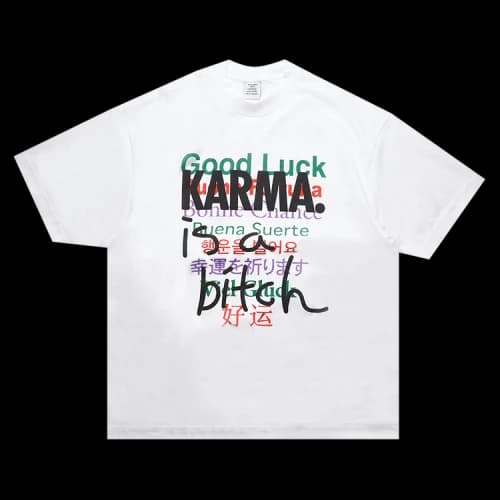 Vetements Good Luck Karma T-Shirt 'White'