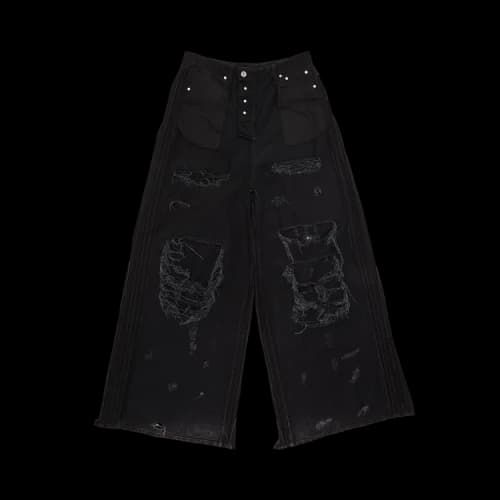 Vetements Destroyed Inside-Out Baggy Jeans 'Black'