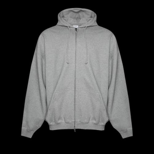 Vetements Sticker Logo Zip-Up Hoodie 'Grey Melange'