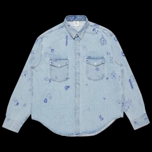 Vetements Scribbled Denim Shirt 'Blue'