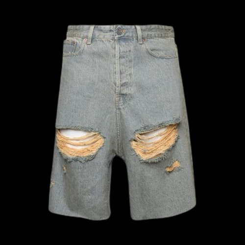 Vetements Destroyed Baggy Shorts 'Y2K Blue Sand'