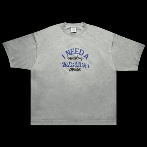 Vetements I Need A Vacation T-Shirt 'Grey Melange'