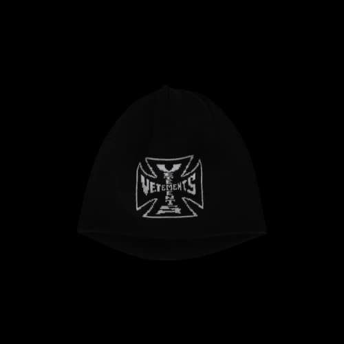 Vetements Biker Cross Logo Beanie 'Black'