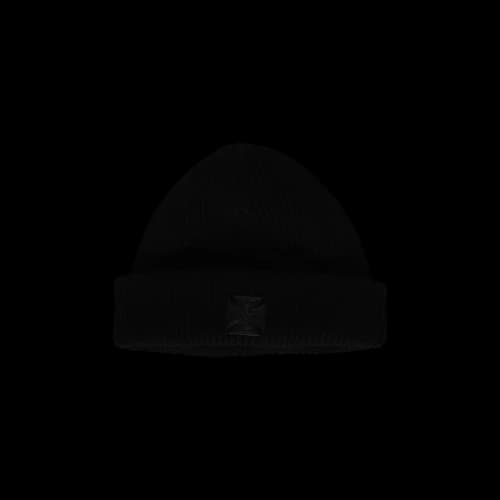 Vetements Leather Biker Cross Label Beanie 'Black'