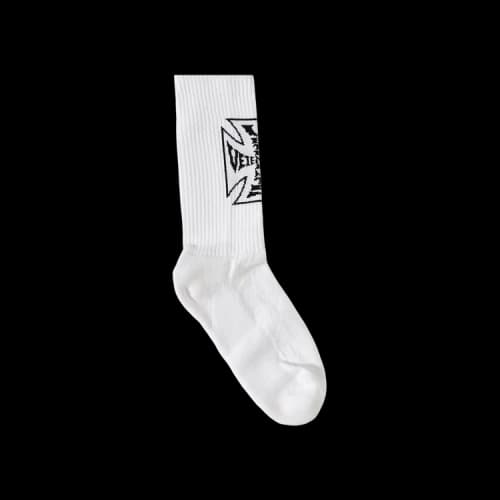 Vetements Biker Cross Logo Socks 'White/Black'
