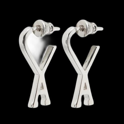 Ami Paris Ami de Coeur Small Hoop Earrings Silver