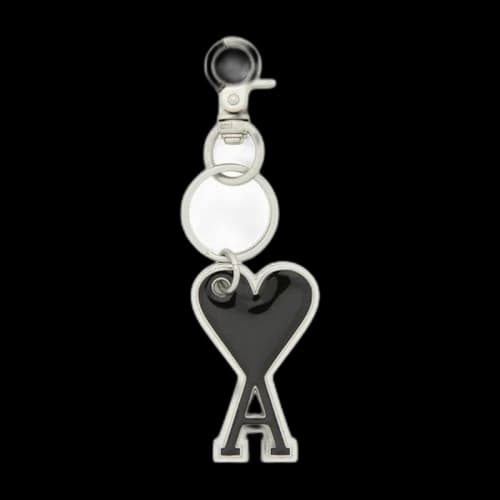 Ami Paris Ami de Coeur Keyring Black