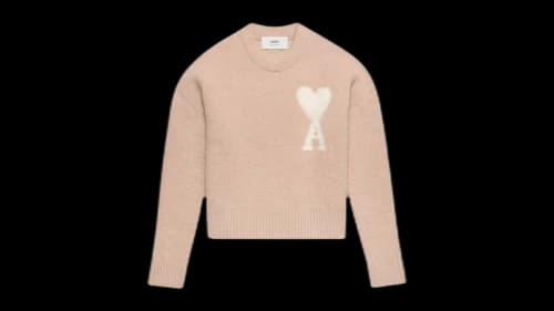 Ami Paris de Coeu Cloudy Sweater Powder Pink Ivory