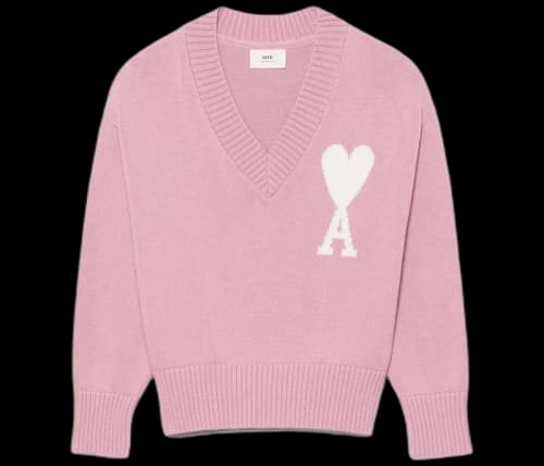 Ami Paris Ami De Coeur Sweater Pink