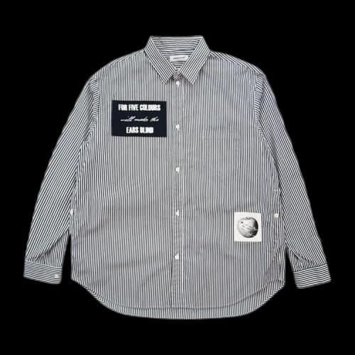 Undercover Patch Striped Shirt 'Black'