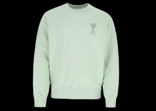 Ami Paris Ami De Coeur Tonal Sweatshirt Aqua Green