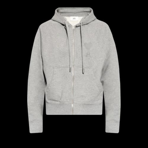 Ami Tonal Big Zip Hoodie 'Heather Grey'