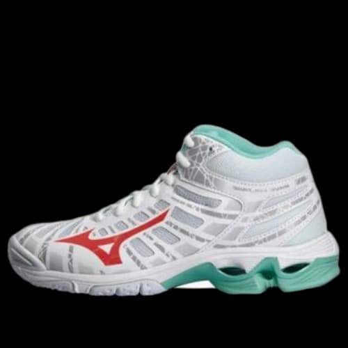 Mizuno Wave Voltage Mid 'White Green Red' (Women's)