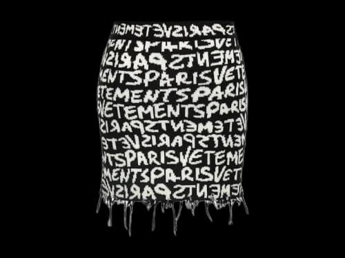 Vetements Paris Monogram Mini Skirt Black/White