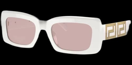 Versace Rectangle Sunglasses White/Pink (VE4444U-3145)