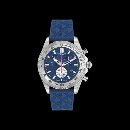 Versace Chrono X Leather Watch 'Stainless Steel'