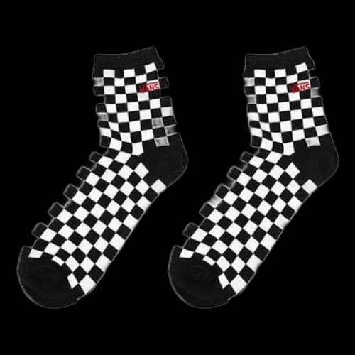 Vans Chechered Socks 'White Black'