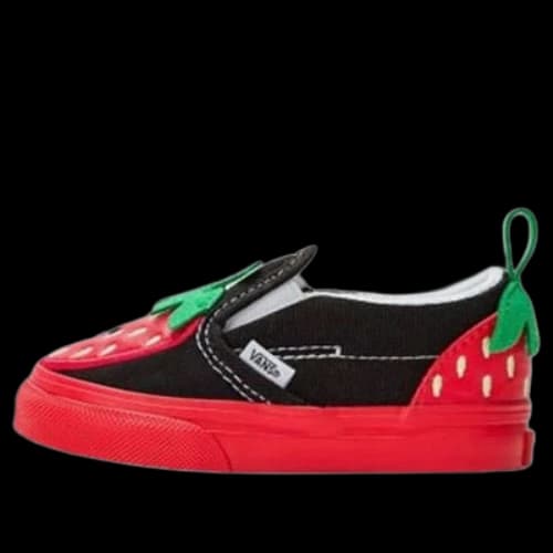 (TD) Vans Slip-On Velcro 'Black Red'