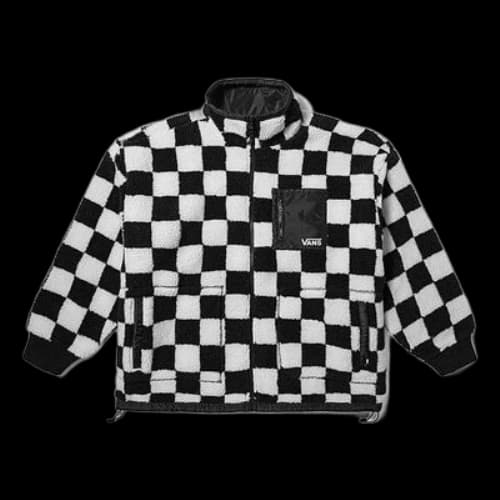 Vans Checkerboard Sherpa Jacket 'White Black' (Women's)