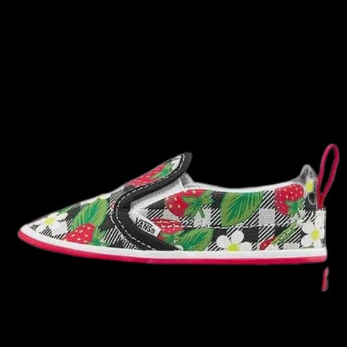 Vans Slip-On Casual Skateboarding Shoes Black White Printing 'Black White Red'