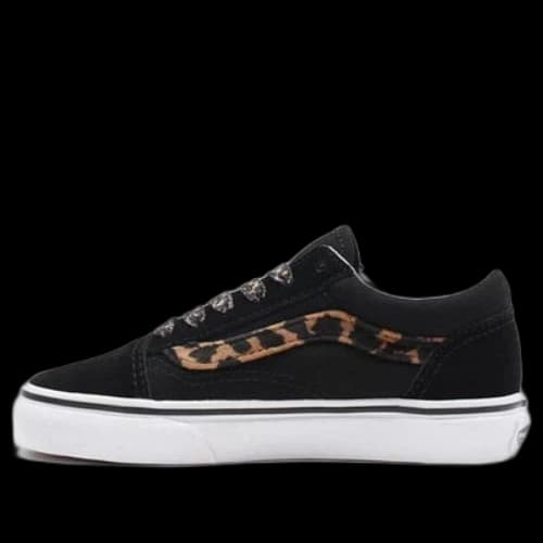 Vans Old Skool Breathable Non-Slip Wear-resistant Low Tops Casual Skateboarding Shoes Black Side Leopard print