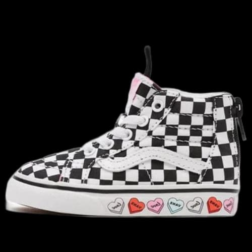 Vans Toddler Candy Hearts SK8-HI Zip 'Black White'