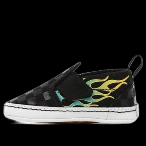 Vans Glow Flame Slip-On V Crib Toddles/Infants Black