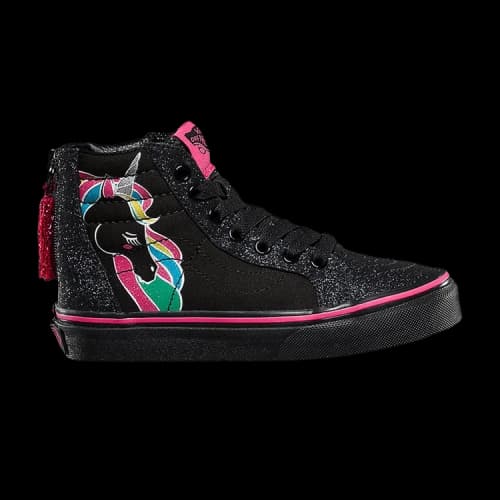 Vans Sk8-Hi Zip Kids 'Unicorn - Black Glitter'