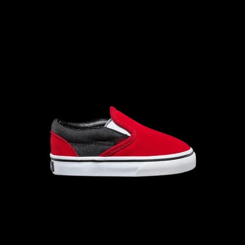 Vans Classic Slip-On Toddler 'Red Black Denim'
