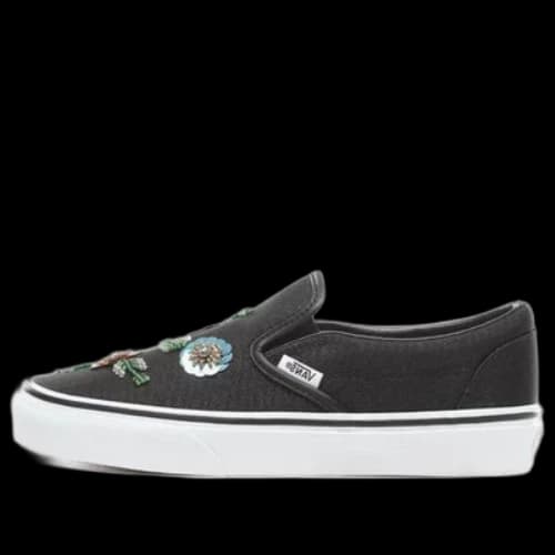 Vans Floral Sequins Slip-On Shoes Black
