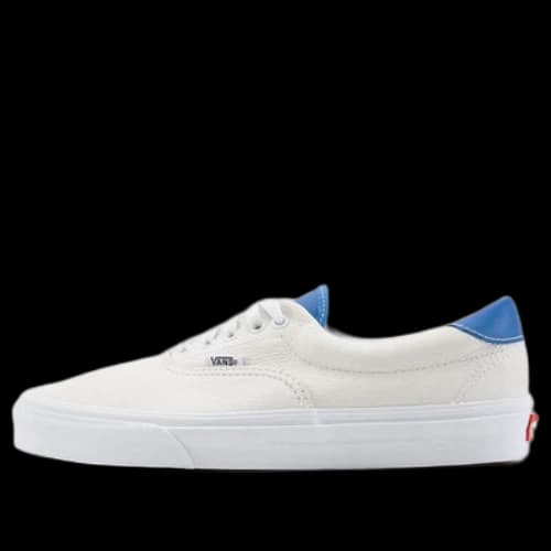 Vans Era Leather Lightweight Cozy Low Tops Casual Skateboarding Shoes Unisex White Blue