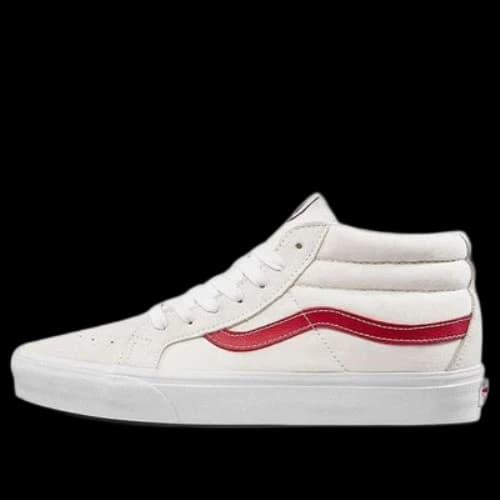 Vans SK8-Mid Stylish Lightweight Mid-Top Casual Skate Shoes Unisex White Red