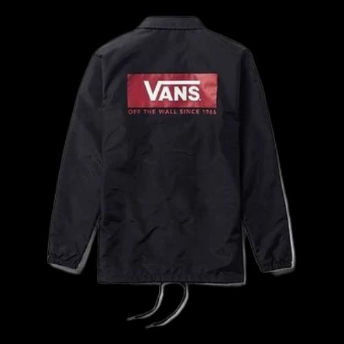 Vans Box Logo Coach Jacket 'Black Red'