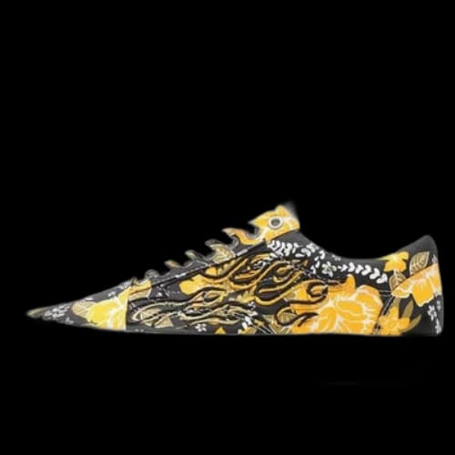 Vans Flame Embroidery Comfycush Old Skool 'Black Yellow'