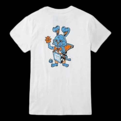 Vans Funny Pattern Cartoon Printing Short Sleeve White (Women's)