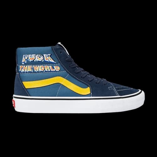 Vans Supreme x Sk8 Hi 'Fuck The World - Navy'