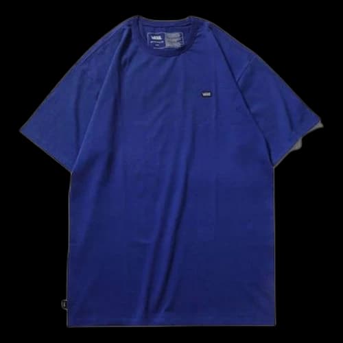 Vans Off The Wall Tee Minimalistic Small Logo Short Sleeve Couple Style Navy Blue