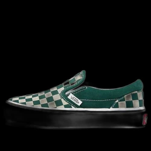 Vans Classic Slip-On Kids Green/White Checkboard