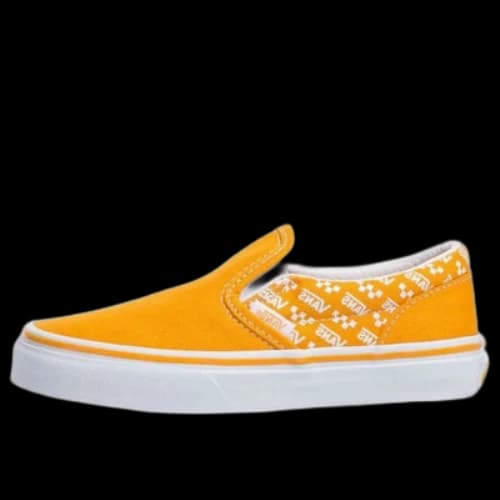 Vans Classic Slip-On - Boys Kids in (Logo Repeat) Cadmium Yellow