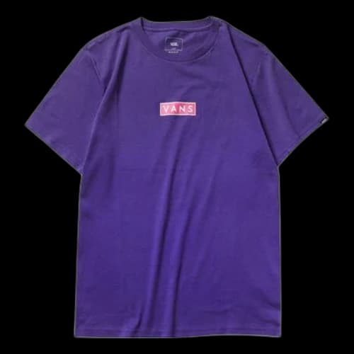 Vans Unisex Short Sleeve Logo Print Purple