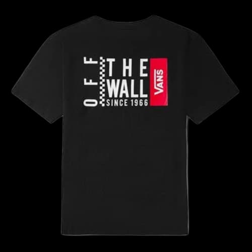Vans Logo Alphabet Printing Round Neck Short Sleeve Black