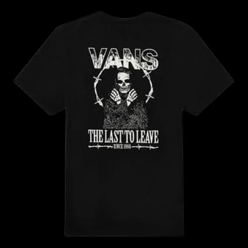 Vans Back Printing Short Sleeve Couple Style Black