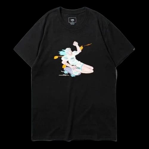 Vans Asian Artist Crossover Series Cartoon Printing Round Neck Short Sleeve Black